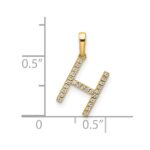 10K Diamond Letter H Initial Pendant - Image 2