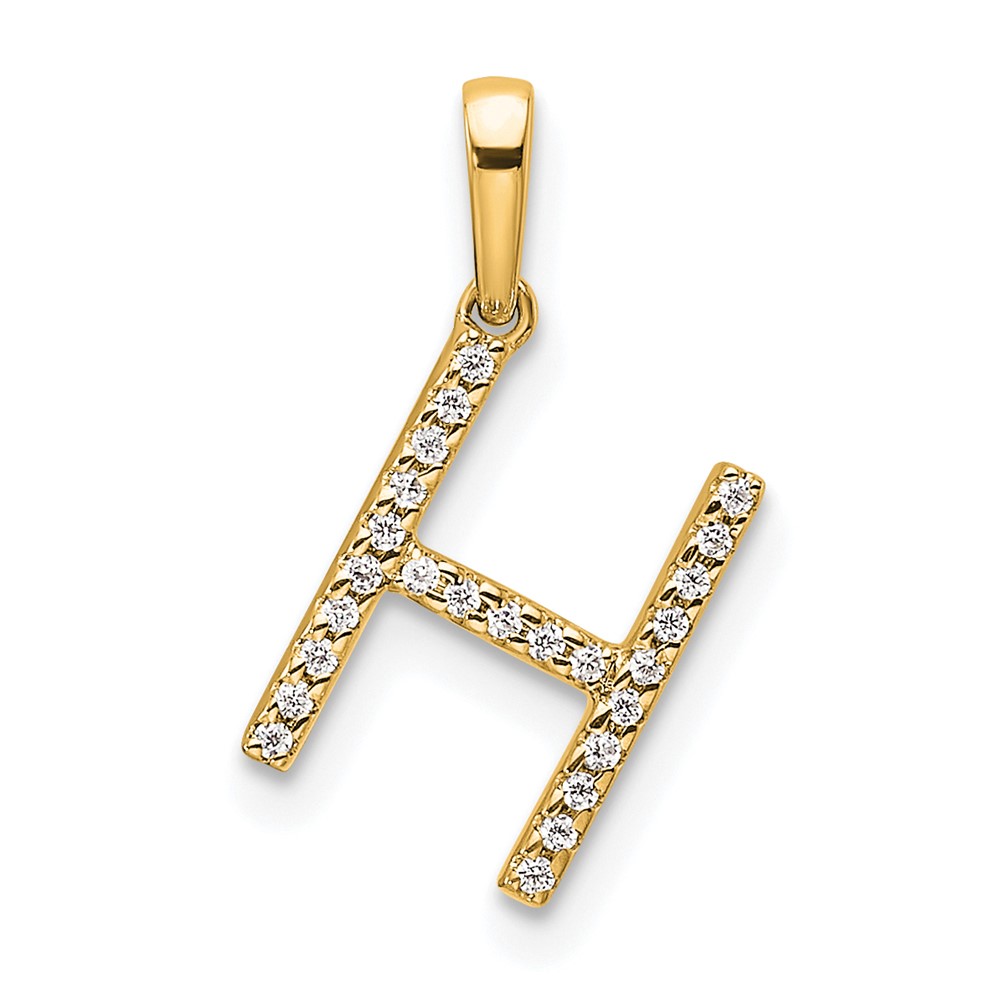 PM9798H-008-1YA.jpg 10K Diamond Letter H Initial Pendant - Image 1