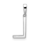 14K White Gold Diamond Letter L Initial Pendant - Image 3