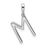 14K White Gold Diamond Letter M Initial Pendant - Image 3