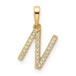 14K Diamond Letter N Initial Pendant