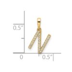 14K Diamond Letter N Initial Pendant - Image 4