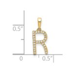 10K Diamond Letter R Initial Pendant - Image 2