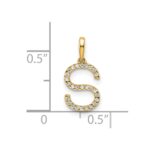 10K Diamond Letter S Initial Pendant - Image 2