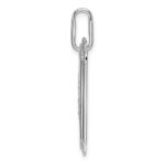 14K White Gold  Diamond Initial A Dog Tag Charm - Image 2