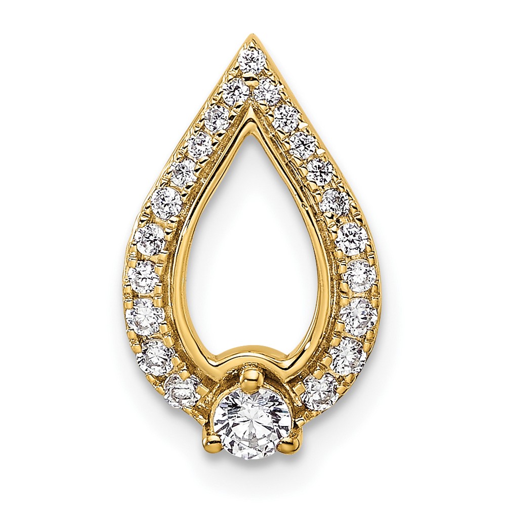 PM9939-025-YA.jpg 14k Polished 1/4 carat Diamond Teardrop Chain Slide - Image 1