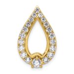 14k 1 carat Lab Grown Diamond VS/SI+ G+ Teardrop Chain Slide Pendant