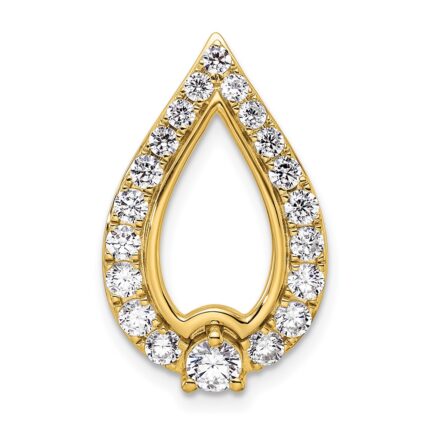 14k 1 carat Lab Grown Diamond VS/SI+ G+ Teardrop Chain Slide Pendant