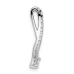 14k White Gold 1 carat Lab Grown Diamond VS/SI+ G+ Chain Slide Pendant - Image 2