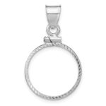 Wideband Distinguished Coin Jewelry Sterling Silver Polished and Diamond-cut 18 x 1.2mm $0.10 Screw Top Coin Bezel Pendant