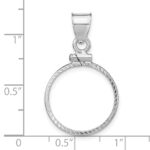 Wideband Distinguished Coin Jewelry Sterling Silver Polished and Diamond-cut 18 x 1.2mm $0.10 Screw Top Coin Bezel Pendant - Image 4