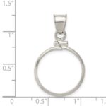 Wideband Distinguished Coin Jewelry Sterling Silver Polished 19.1 x 1.5mm $0.01 Screw Top Coin Bezel Pendant - Image 4