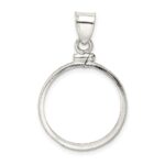 Wideband Distinguished Coin Jewelry Sterling Silver Polished 21.1 x 2.0mm $0.05 Screw Top Coin Bezel Pendant - Image 3