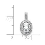 Sterling Silver Rhodium-plated Diam. & White Topaz Pendant - Image 4