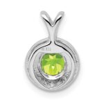 Sterling Silver Rhodium-plated Diam. & Peridot Pendant - Image 4