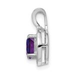 Sterling Silver Rhodium-plated Diam. & Amethyst Pendant - Image 3