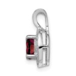 Sterling Silver Rhodium-plated Diam. & Garnet Pendant - Image 3