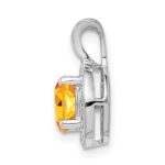 Sterling Silver Rhodium-plated Diam. & Citrine Pendant - Image 3