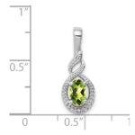 Sterling Silver Rhodium-plated Peridot & Diam. Pendant - Image 3