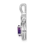 Sterling Silver Rhodium-plated Amethyst & Diam. Pendant - Image 2
