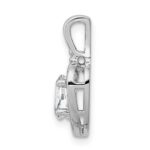 Sterling Silver Rhodium-plated White Topaz & Diam. Pendant - Image 2