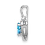 Sterling Silver Rhodium-plated Light Swiss Blue Topaz & Diam. Pendant - Image 2