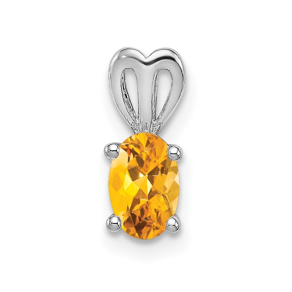 QBPD20NOV.jpg Sterling Silver Rhodium-plated Citrine Pendant - Image 1