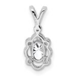 Sterling Silver Rhodium-plated White Topaz & Diam. Pendant - Image 3