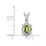 Sterling Silver Rhodium-plated Peridot & Diam. Pendant - Image 3