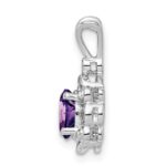 Sterling Silver Rhodium-plated Amethyst & Diam. Pendant - Image 2