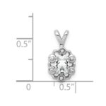Sterling Silver Rhodium-plated White Topaz & Diam. Pendant - Image 3