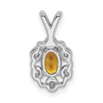 Sterling Silver Rhodium-plated Citrine & Diam. Pendant - Image 4