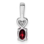 Sterling Silver Rhodium-plated Garnet & Diam. Pendant - Image 4