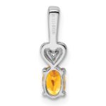 Sterling Silver Rhodium-plated Citrine & Diam. Pendant - Image 4