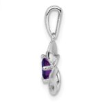 Sterling Silver Rhodium-plated Floral Amethyst Pendant - Image 2