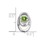 Sterling Silver Rhodium Peridot Birthstone Vibrant Chain Slide - Image 3