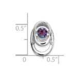 Sterling Silver Rhodium Created Alexandrite Birthstone Vibrant Chain Slide - Image 3