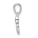 Sterling Silver Rhodium-plated Polished Rhodolite Garnet Heart Pendant - Image 2