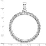 Wideband Distinguished Coin Jewelry Sterling Silver Polished Rope 39.4 x 3.1mm 1 oz. Screw Top Coin Bezel Pendant - Image 4