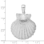 De-Ani Sterling Silver Rhodium-Plated Polished and Textured Shell Pendant - Image 4