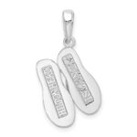 De-Ani Sterling Silver Rhodium-Plated Hilton Head Island Flip Flop Pendant - Image 3