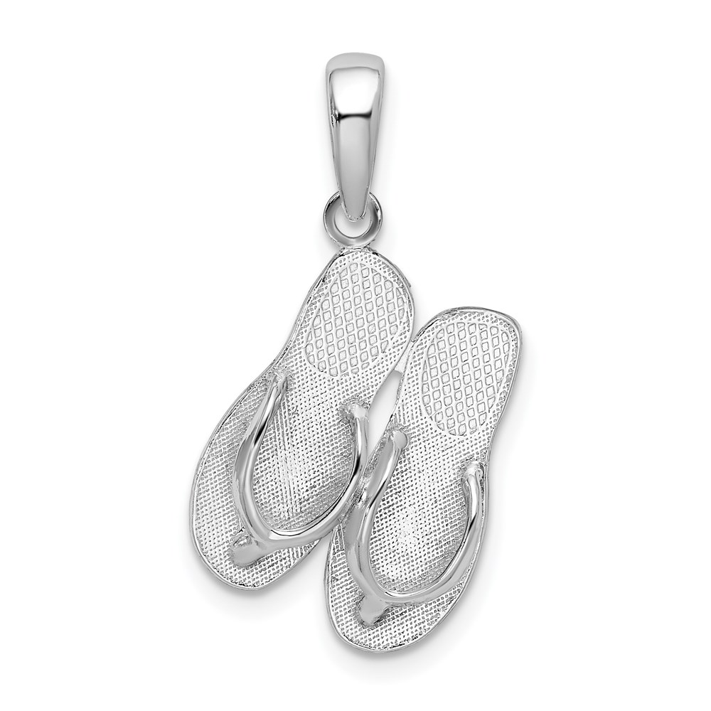 QC10007.jpg De-Ani Sterling Silver Rhodium-Plated Hilton Head Island Flip Flop Pendant - Image 1