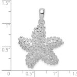 De-Ani Sterling Silver Rhodium-Plated Polished and Textured Starfish Pendant - Image 4
