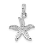 De-Ani Sterling Silver Rhodium-Plated Polished and Textured Small Starfish Pendant - Image 3