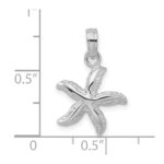 De-Ani Sterling Silver Rhodium-Plated Polished and Textured Small Starfish Pendant - Image 4