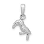 De-Ani Sterling Silver Rhodium-plated Polished 3D Toucan Bird Pendant - Image 3