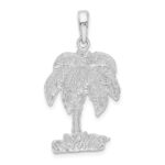 De-Ani Sterling Silver Rhodium-Plated Polished and Textured Palm Tree Pendant - Image 3