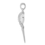 De-Ani Sterling Silver Rhodium-Plated Polished Moving Tail Horse Shoe Crab Pendant - Image 2