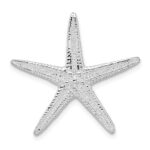 De-Ani Sterling Silver Rhodium-Plated Polished and Textured Starfish Slide