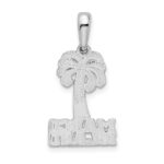 De-Ani Sterling Silver Rhodium-Plated Polished Marco Island Palm Tree Pendant - Image 3